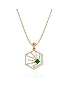 Geometric Emerald Pendant