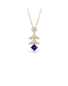 Stacked Diamonds Sapphire Pendant