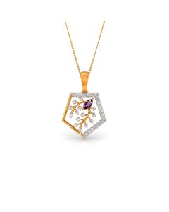 Geometric Marquise Amethyst Pendant