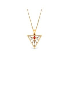 Ruby Triangular Diamond Pendant