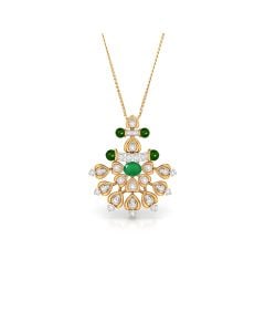 Emerald and Diamond Rose Gold Pendant