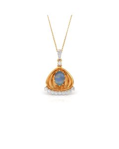 Opal and Diamond Teardrop Pendant