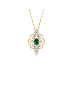 Green Onyx Diamond Pendant