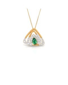 Emerald Teardrop Diamond Pendant