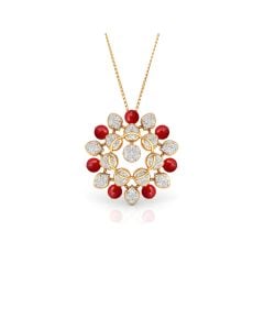 Diamond and Coral Pendant