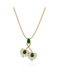 Emerald Floral Diamond Pendant