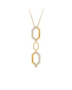 Triple Hexagonal Rose Gold Pendant