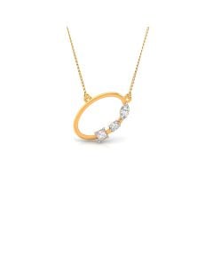 Modern Circle Diamond Pendant