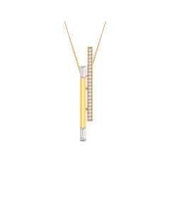 Vertical Bar Diamond Rose Gold Pendant