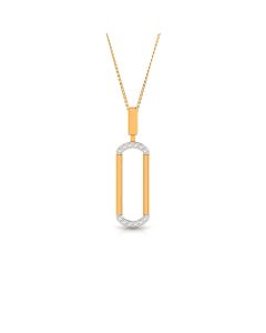 Rectangular Diamond Rose Pendant