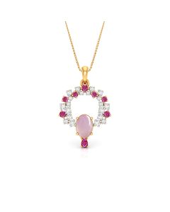 Ruby and Diamond Circle Pendant