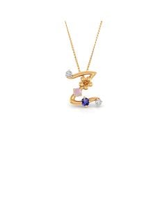 Letter 'Z' Pendant with Diamond and Sapphire Details