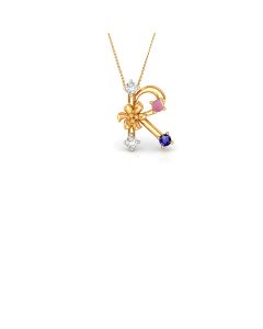 Flower loop and Sapphire Pendant
