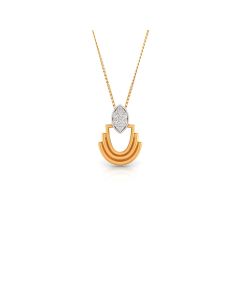 Marquise Diamond and Gold Arc Pendant