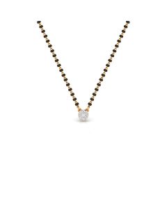 Sleek Mangalsutra Pendant with Diamond Solitaire Accent