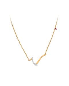 Curved Gold Pendant with Diamond Accent for Everyday Elegance