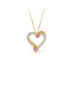 Heart and Pink Stone Pendant