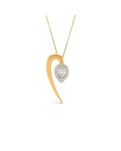 Teardrop Gold Pendant with Diamond Pavé Accent