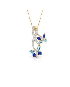 Floral-Inspired Pendant with Sapphire and Diamond Petals