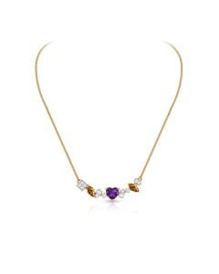 Amethyst and Citrine Pendant with Delicate Diamond Accents