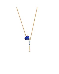 Sapphire Heart Pendant Necklace with Minimalist Diamond Details