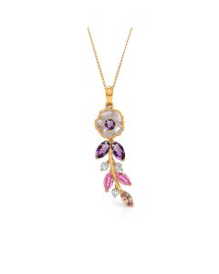 Floral Pendant with Amethyst and Rose Quartz Accents