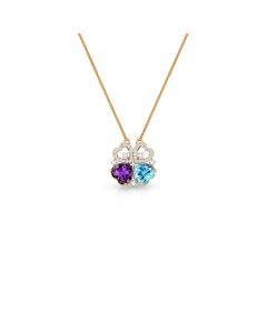 Dual-Gemstone Pendant with Amethyst and Blue Topaz