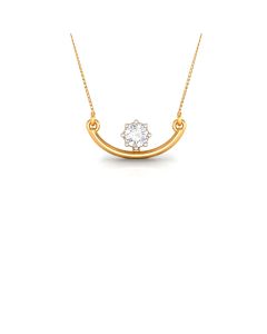 Crescent Pendant Necklace with Diamond Details for Elegance