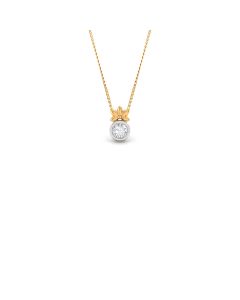 Petite Halo Pendant Necklace with Diamond Embellishments