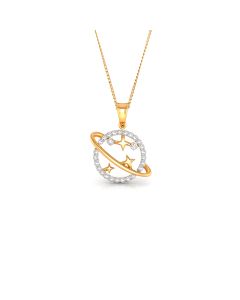 Circular Pendant Featuring Dazzling Diamond Enclosure
