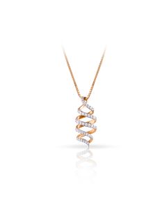 Spiral Cascade Diamond Pendant with Sculpted Flow