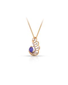 Teardrop Sapphire Diamond Pendant with Flowing Swirl