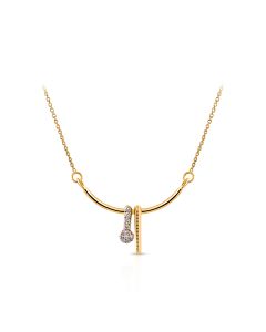 Sleek Bar and Drop Diamond Pendant