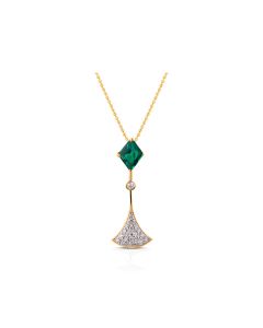 Diamond Pendant with Emerald Accent and Subtle Contemporary Flair