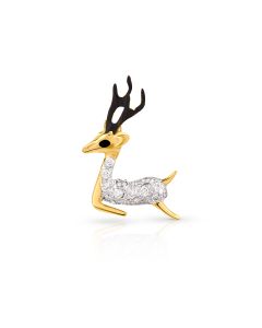Running Deer Gold Pendant with Diamond Trail of Joy