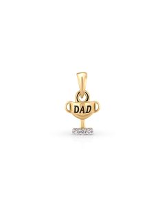 Champion Dad Trophy Gold Pendant with Diamond Star
