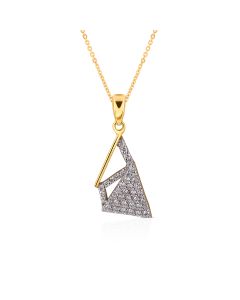 Diamond Pendant with Modern Geometric Design and Pavé Detailing