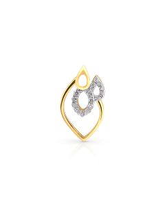 Diamond pendant with layered petal design in flowing pattern