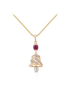 Diamond pendant with ruby accent for Day 3 ChandraGhanta