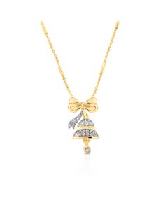 Petite Diamond Bell Pendant Inspired by Goddess Chandraghanta