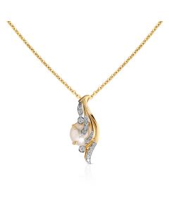 Brahmacharinis Serene Pearl & Diamond Pendant