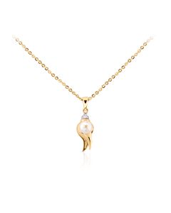 Pearl and diamond pendant inspired by Brahmacharinis calm strength