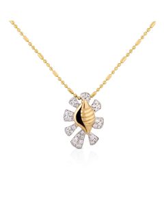 Divine Shankh and Floral Diamond Pendant for Navratri devotion