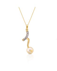Pearl and Diamond Pendant Symbolizing Strength