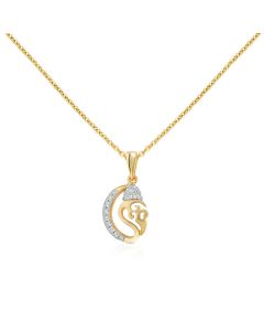 Crescent moon diamond pendant honoring Navratris divine energy