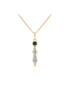 Diamond pendant with Green Onyx accent symbolizing strength