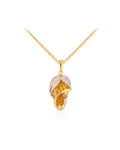 Yellow Gemstone and Diamond Bud Pendant