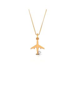 Diamond pendant shaped like an aircraft for travel enthusiasts
