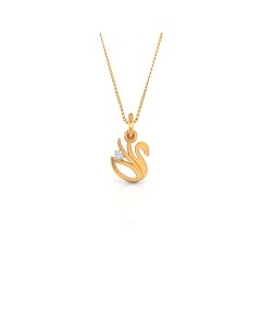 Graceful swan diamond pendant with flowing modern contours