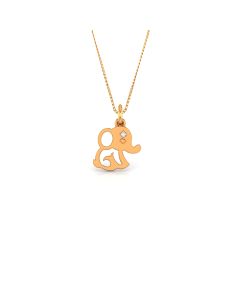 Cute elephant diamond pendant with symbolic golden detailing